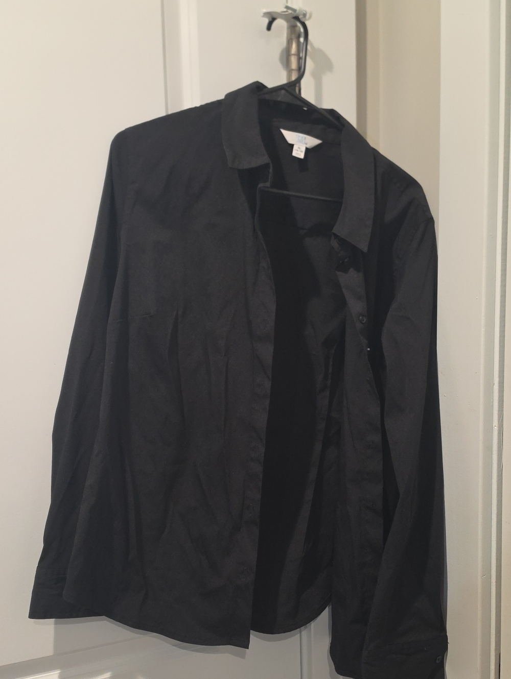 Time and Tru Black Button-Front Shirt Jacket